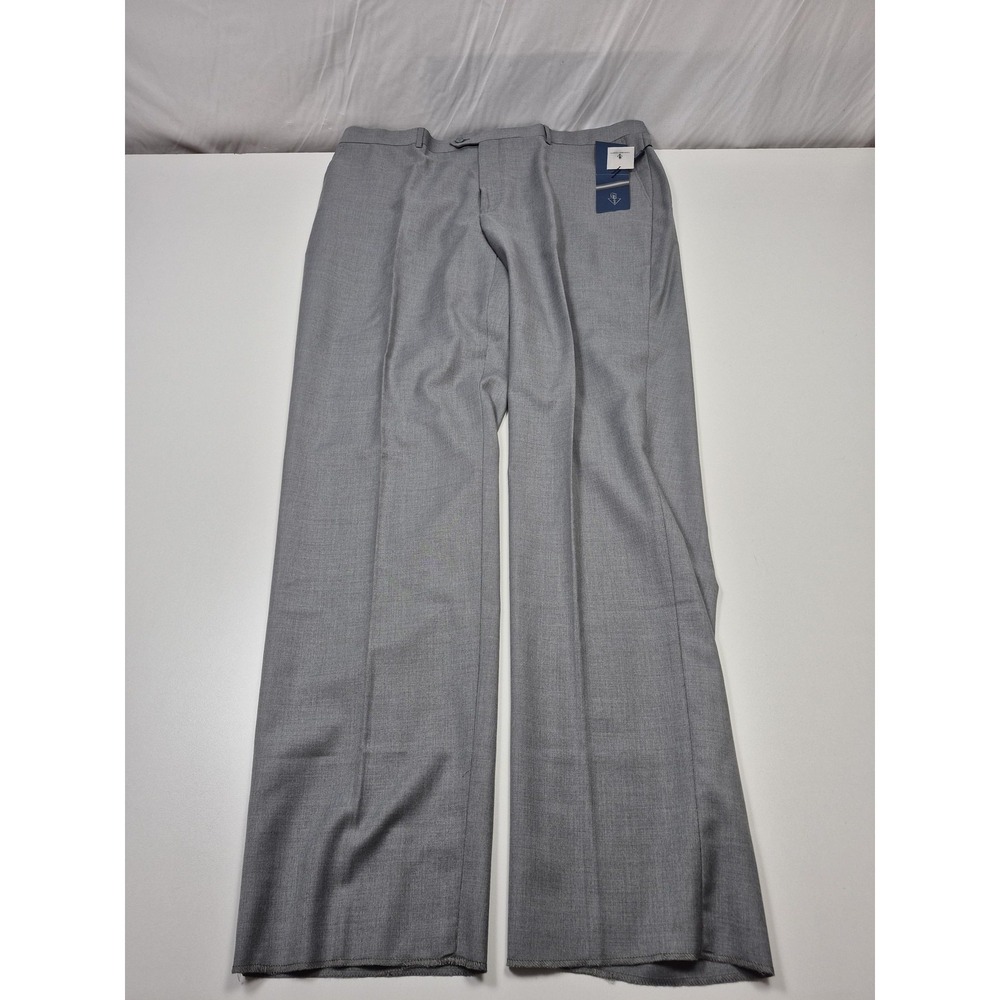 Leonardo Valenti Dress Pants Mens 44x36 Gray Wool Flat Front Unhemmed NWT